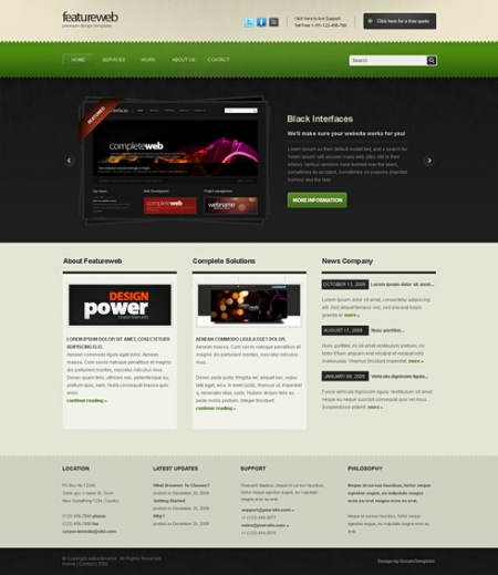 Template Image for FeatureWeb - Website Template