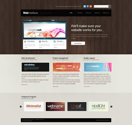 Template Image for Woodenui -  HTML Template