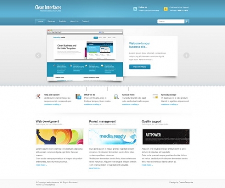 Template Image for CyanInterface - Website Template