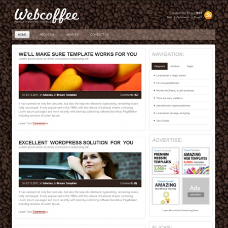 Template Image for CoffeeBlog - WordPress Theme