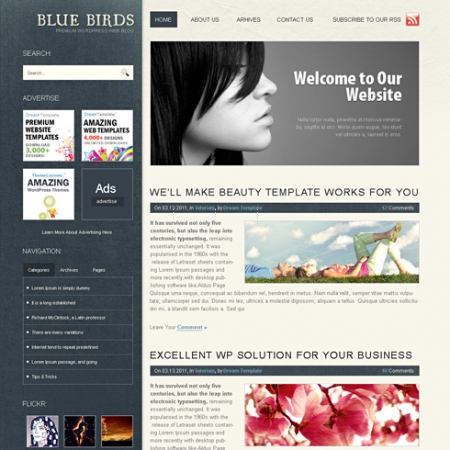 Template Image for BlueBirds - WordPress Template