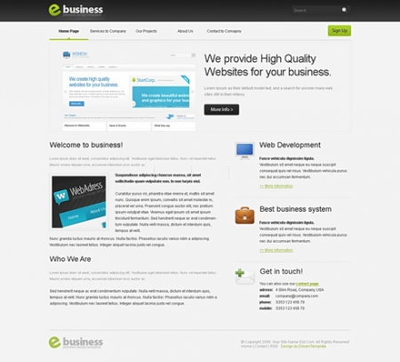 Template Image for eBusiness - Website Template