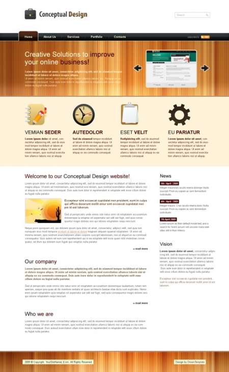 Template Image for ConceptualWood - HTML Template