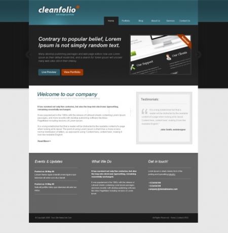 Template Image for CleanFolio - Website Template